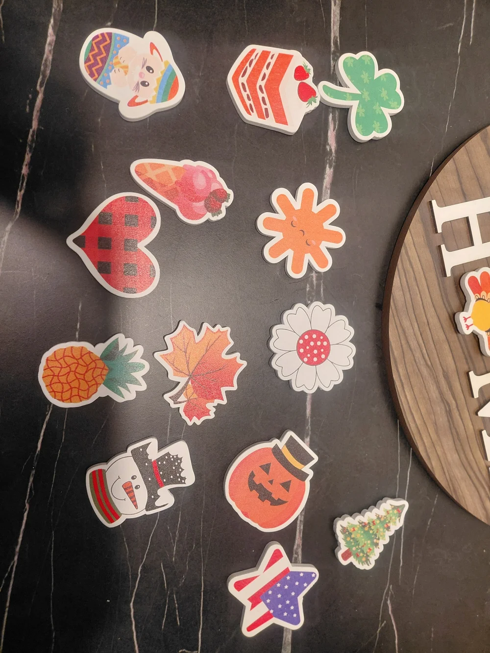 Welcome to our home sign interchangeable seasonal holiday magnets